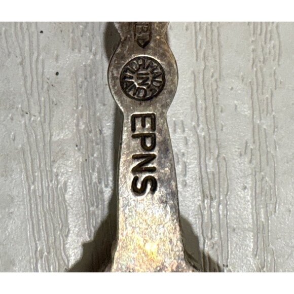 Vintage Italy Souvenir Spoon Enamel Crest Twisted Handle EPNS Silver Plate - Picture 6 of 7